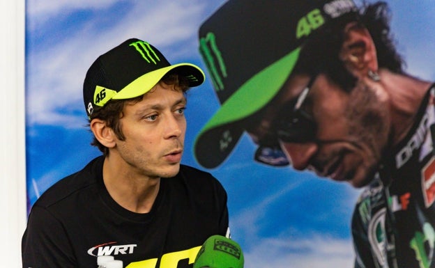 Valentino Rossi, durante su comparecencia de este viernes en Cheste. 