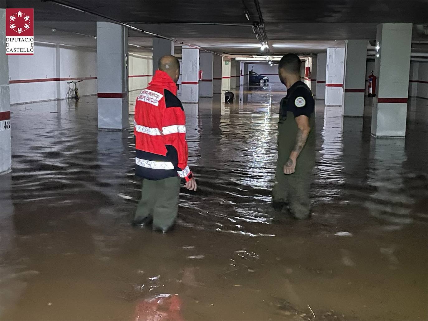 Garaje inundado en Oropesa. 