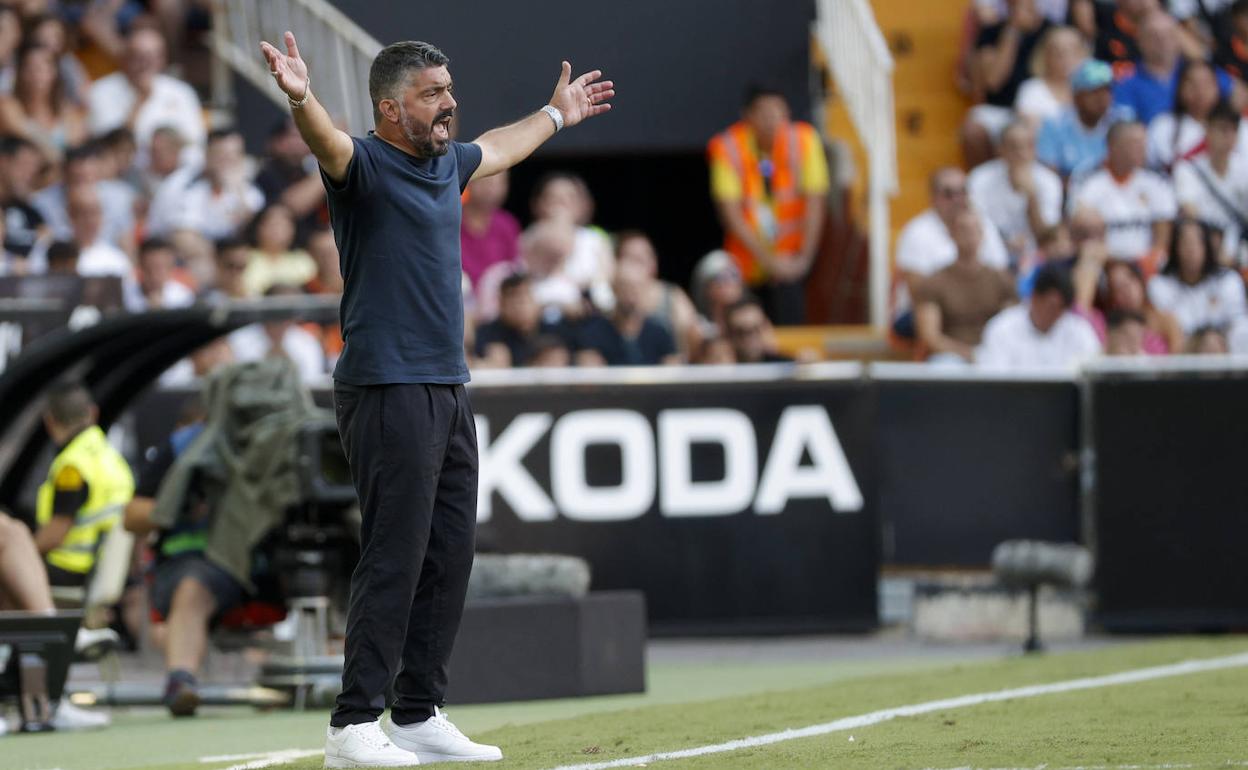 Gattuso, en Mestalla. 