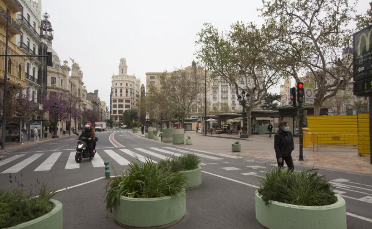 Plaza del Ayuntamiento de Valencia donde Vox ha convocado una manifestación y Yolanda Díaz participará en un acto, todo este sábado. 