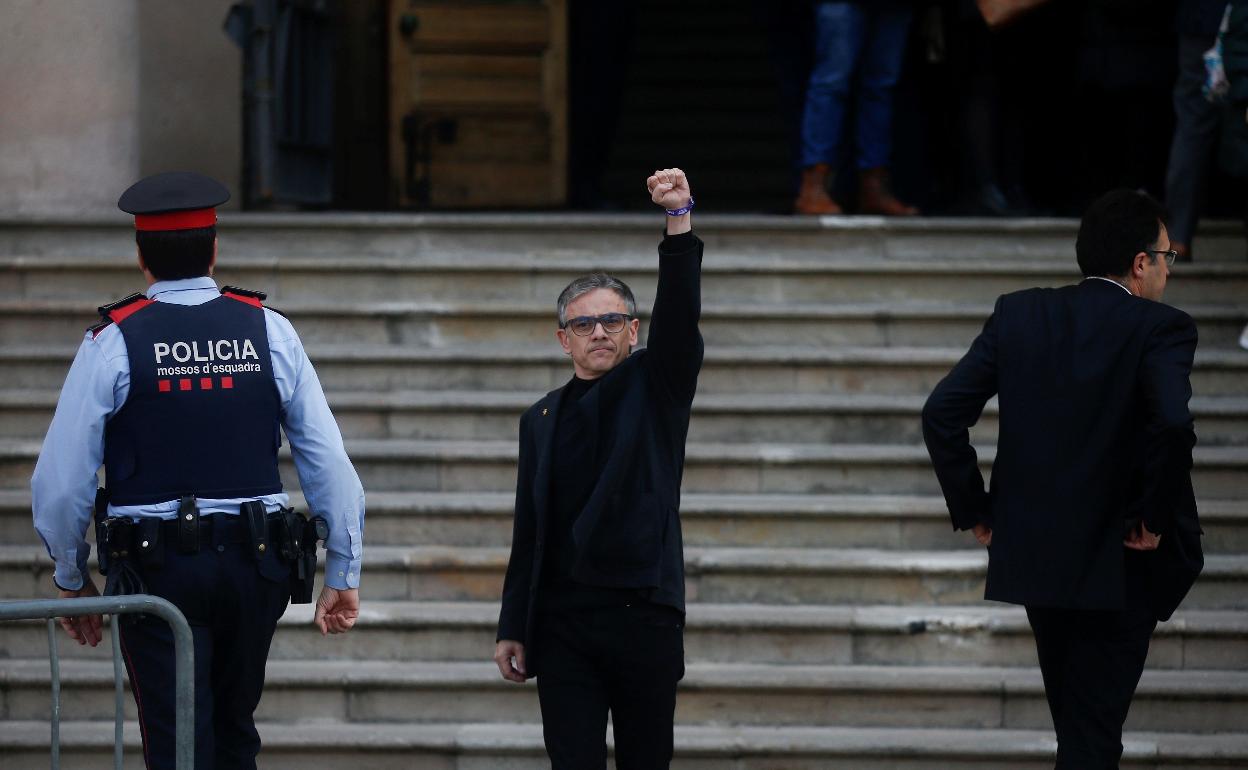 Los diputados de ERC Josep Maria Jové y Lluís Salvadó, ex altos cargos de Oriol Junqueras en su etapa de vicepresidente de la Generalitat, a su llegada al Tribunal Superior de Justicia de Cataluña.