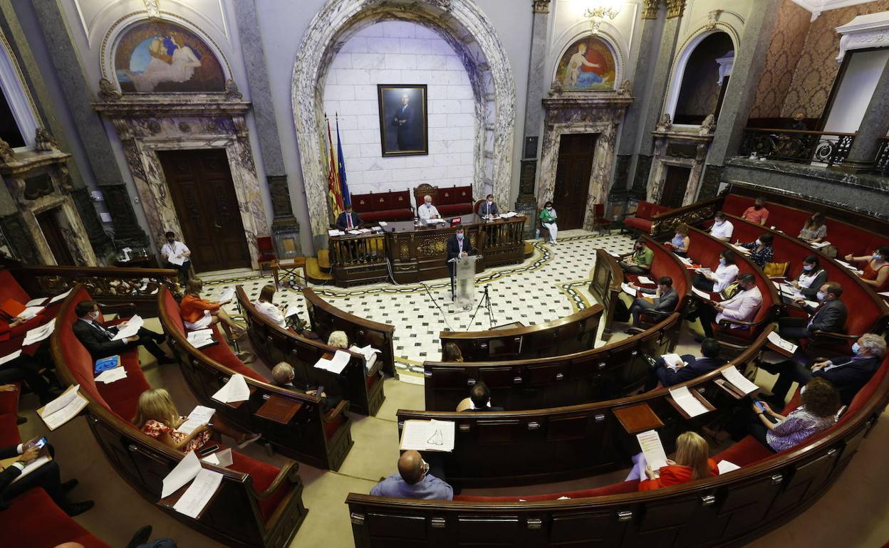 Hemiciclo del Ayuntamiento durante una sesión plenaria. 