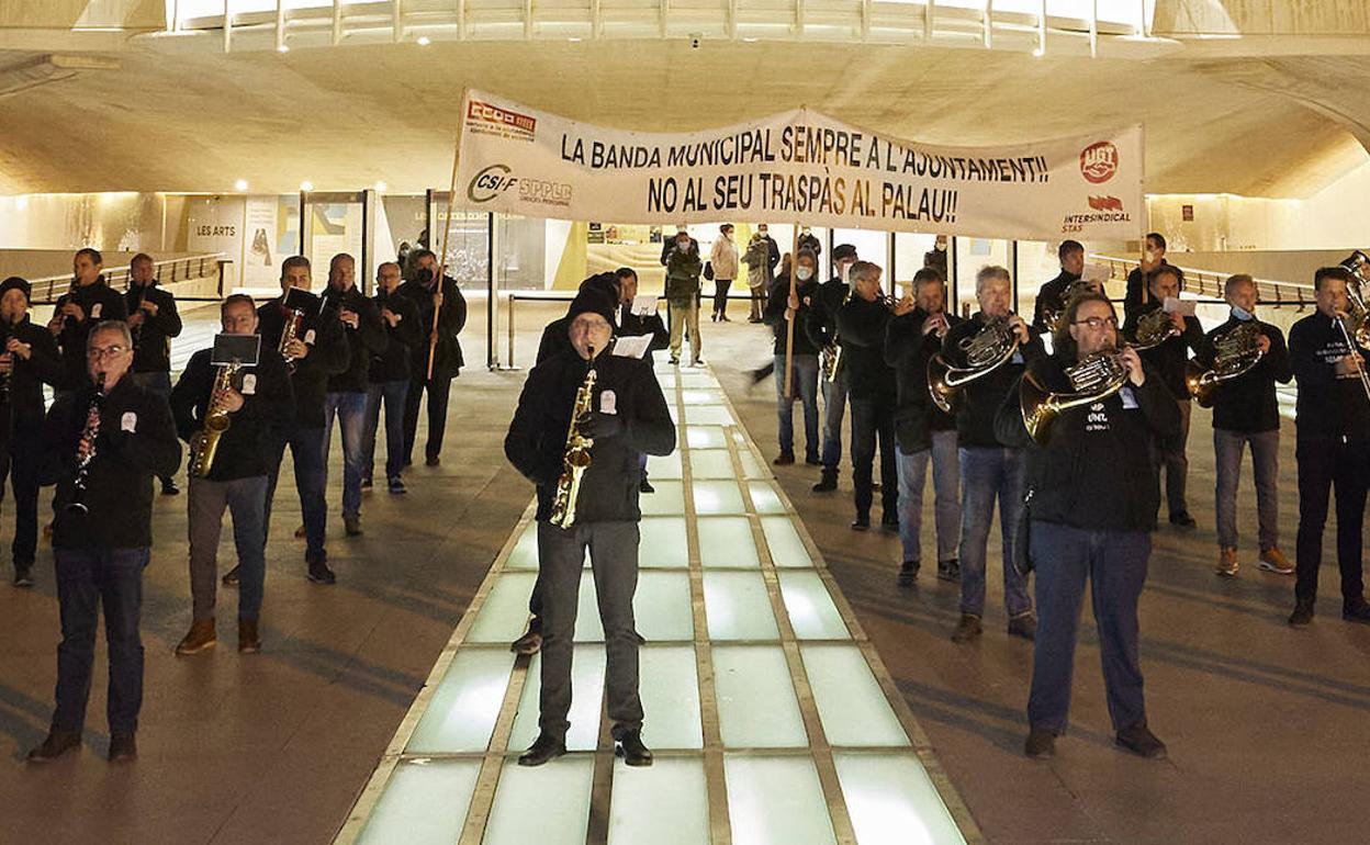 Una de las protestas de la Banda Municipal de Valencia. 