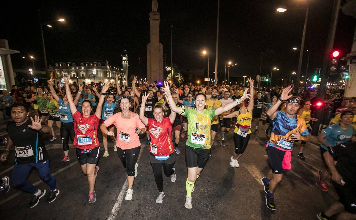 Participantes de la última edición de la 15K nocturna de Valencia. 