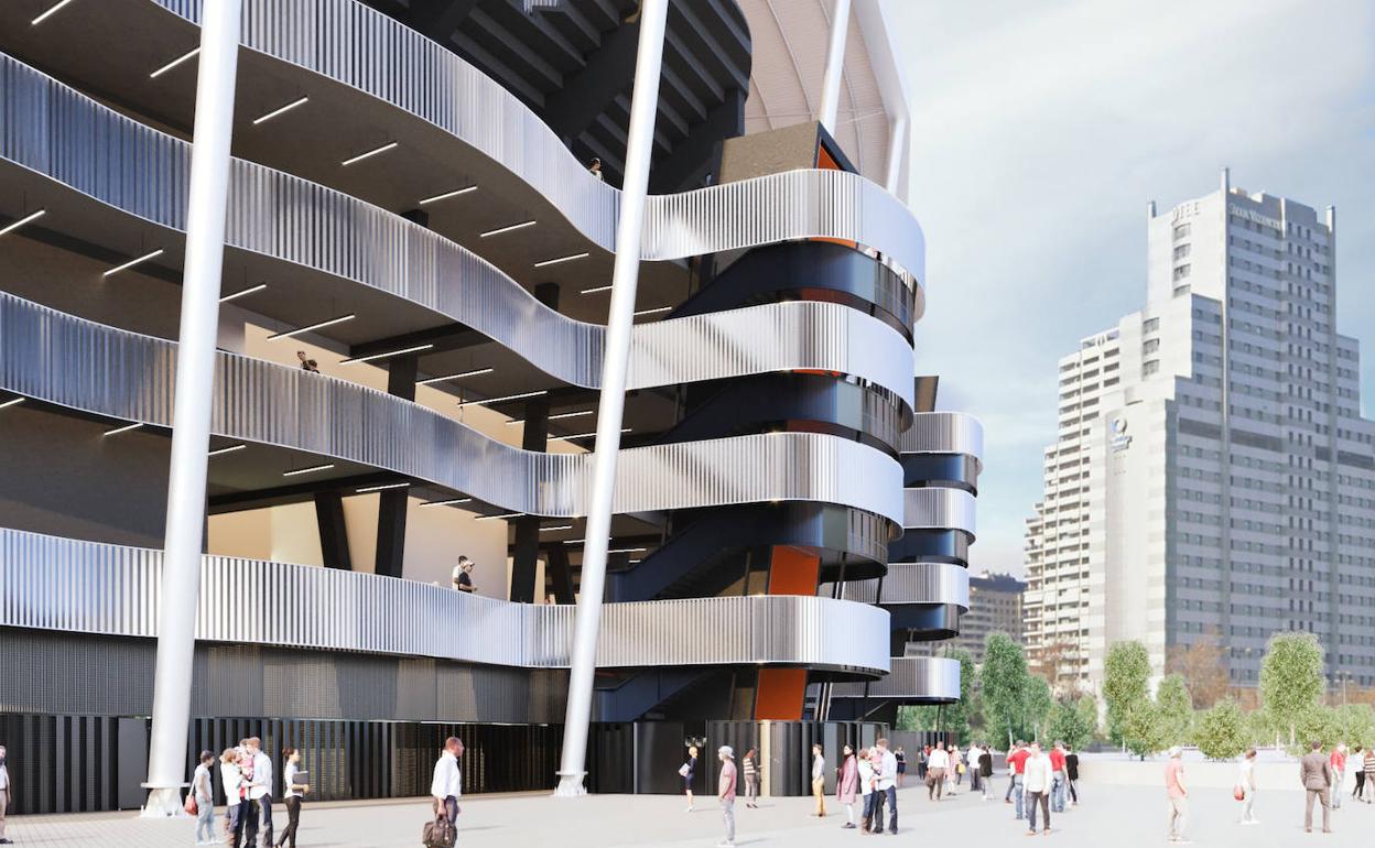 Figuración del nuevo Mestalla. 