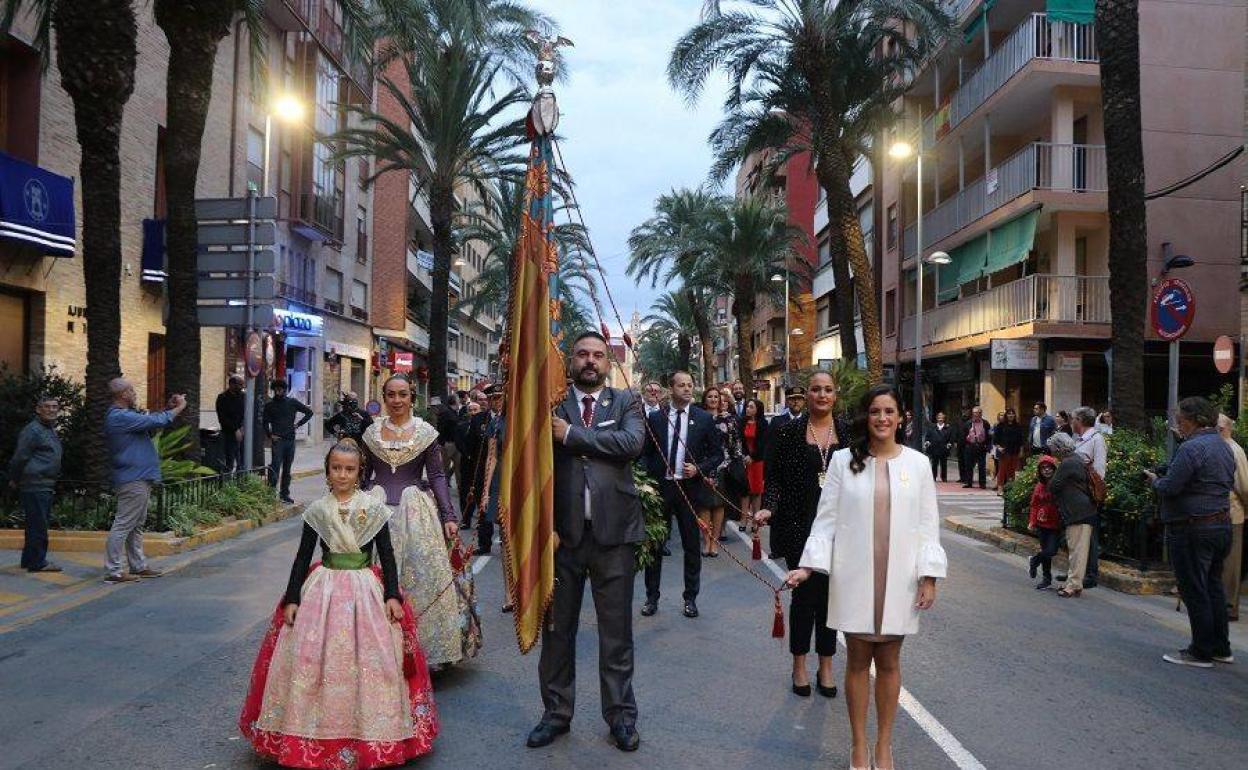 La Reial Senyera que se ha utilizado hasta ahora. 