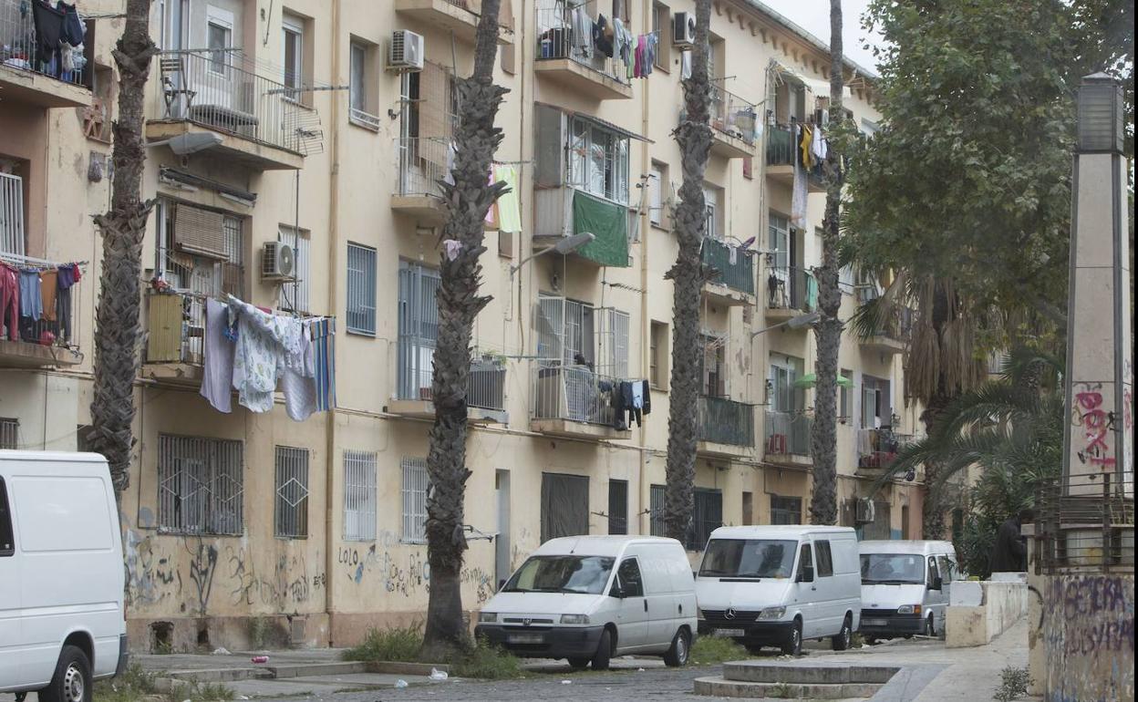 Las Casitas Rosas, en el barrio de la Malvarrosa.