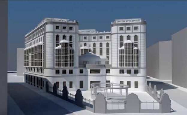 Proyecto de Casino Hotel para Valencia, desde la plaza América.