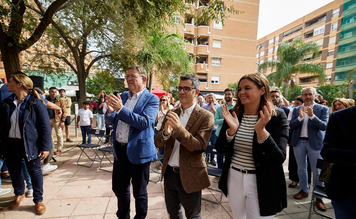 Puig, Bolaños y Gómez, el domingo en Valencia. 