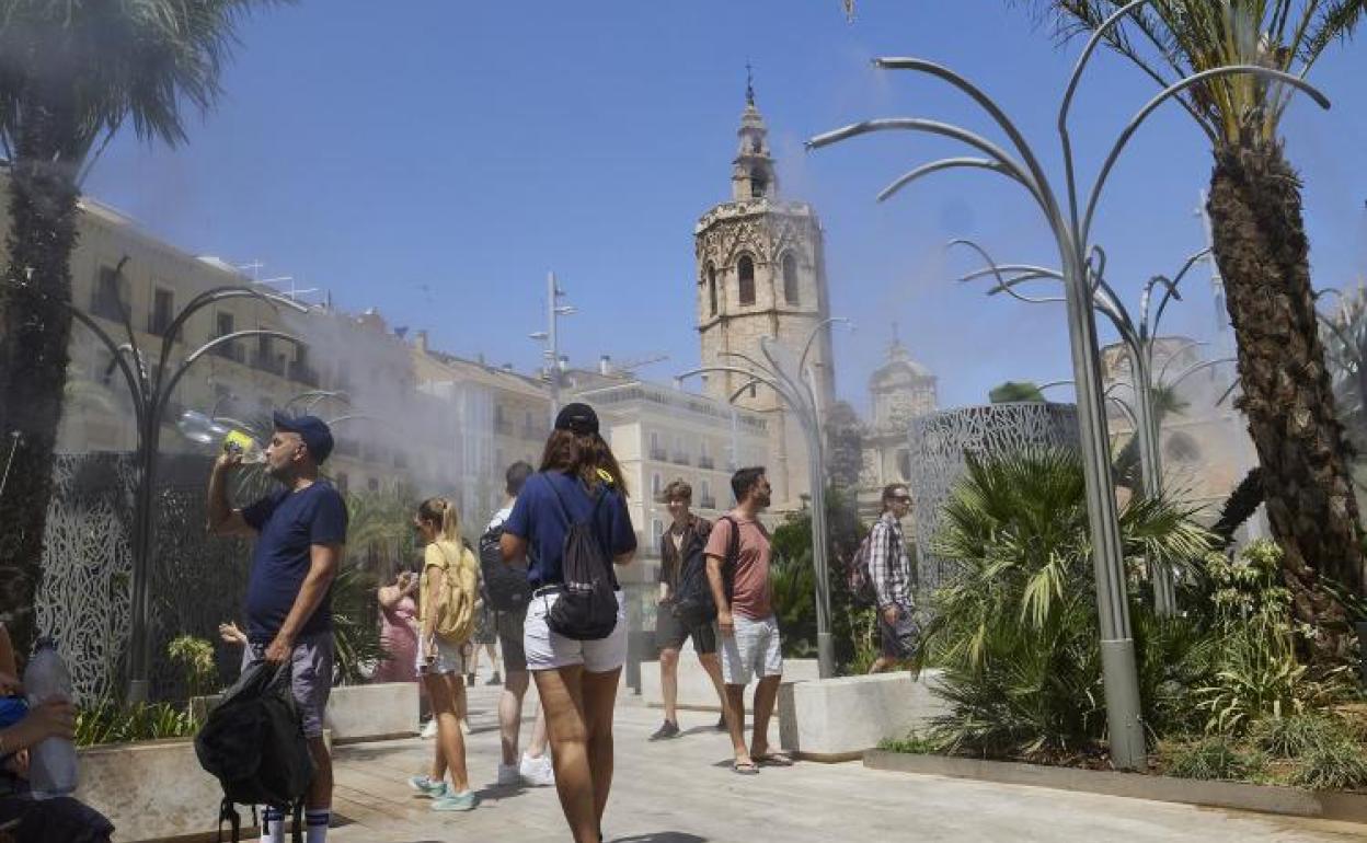 Calor en el centro de Valencia. 