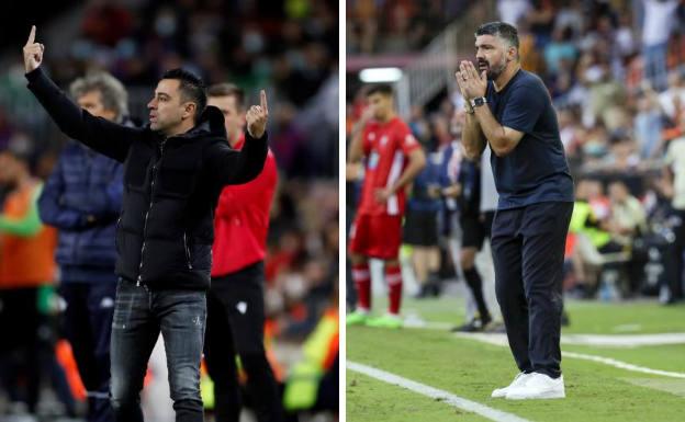 Duelo de leyendas en los banquillos: Xavi, el genio «que jugaba» y Gattuso, el líder «que corría»