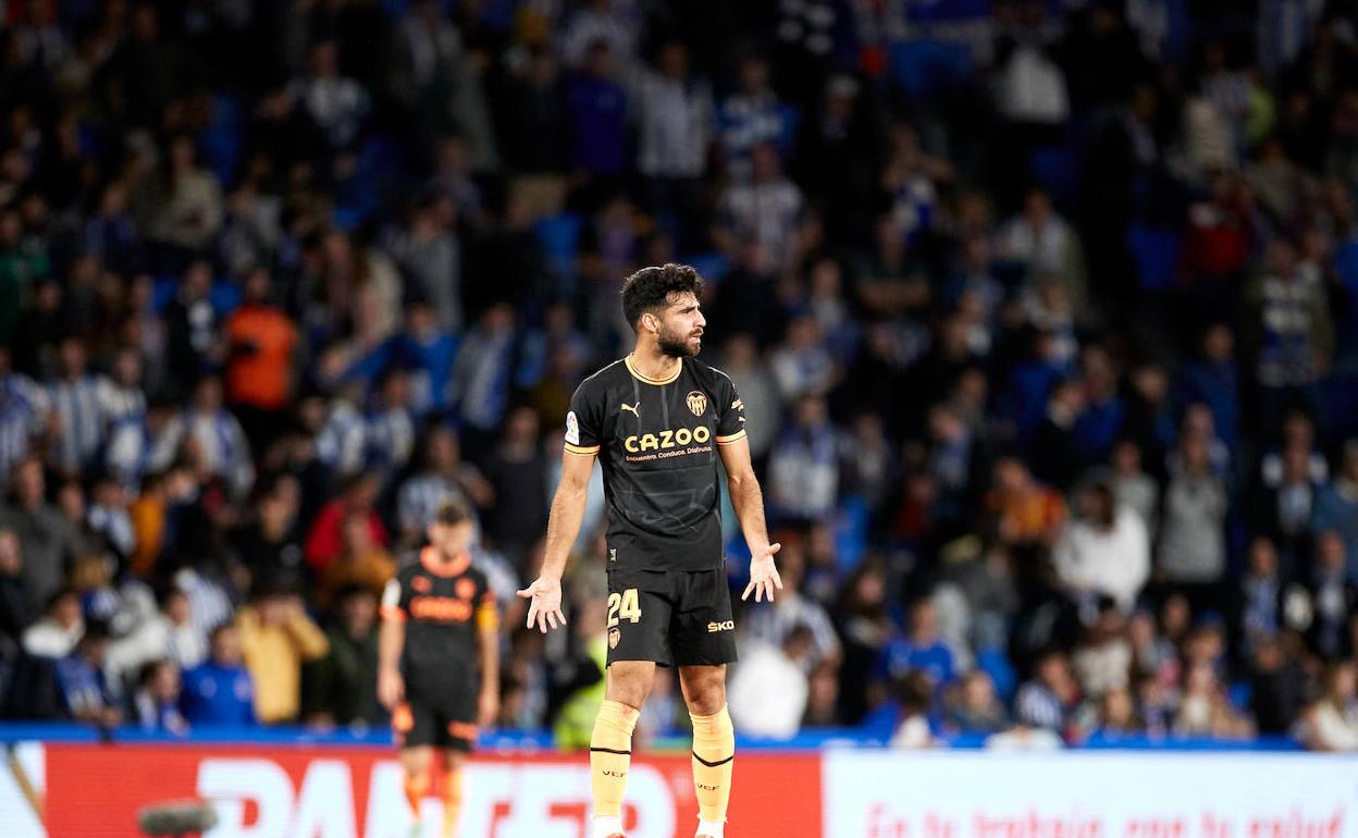 Comert, en el partido del pasado domingo frente a la Real Sociedad. 