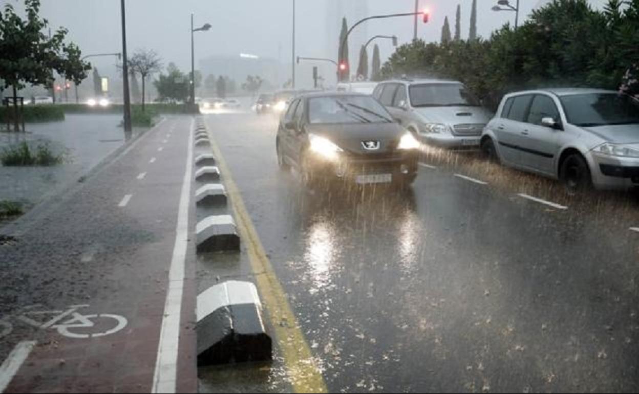 Fuerte tormenta en Valencia.