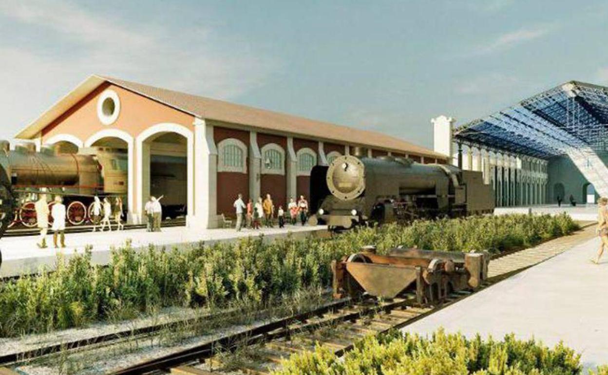 Recreación del futuro Museo del Ferrocaril. 