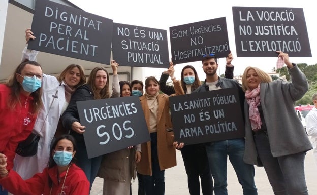 Protesta por la saturación del servicio de Urgencias del hospital de La Ribera.