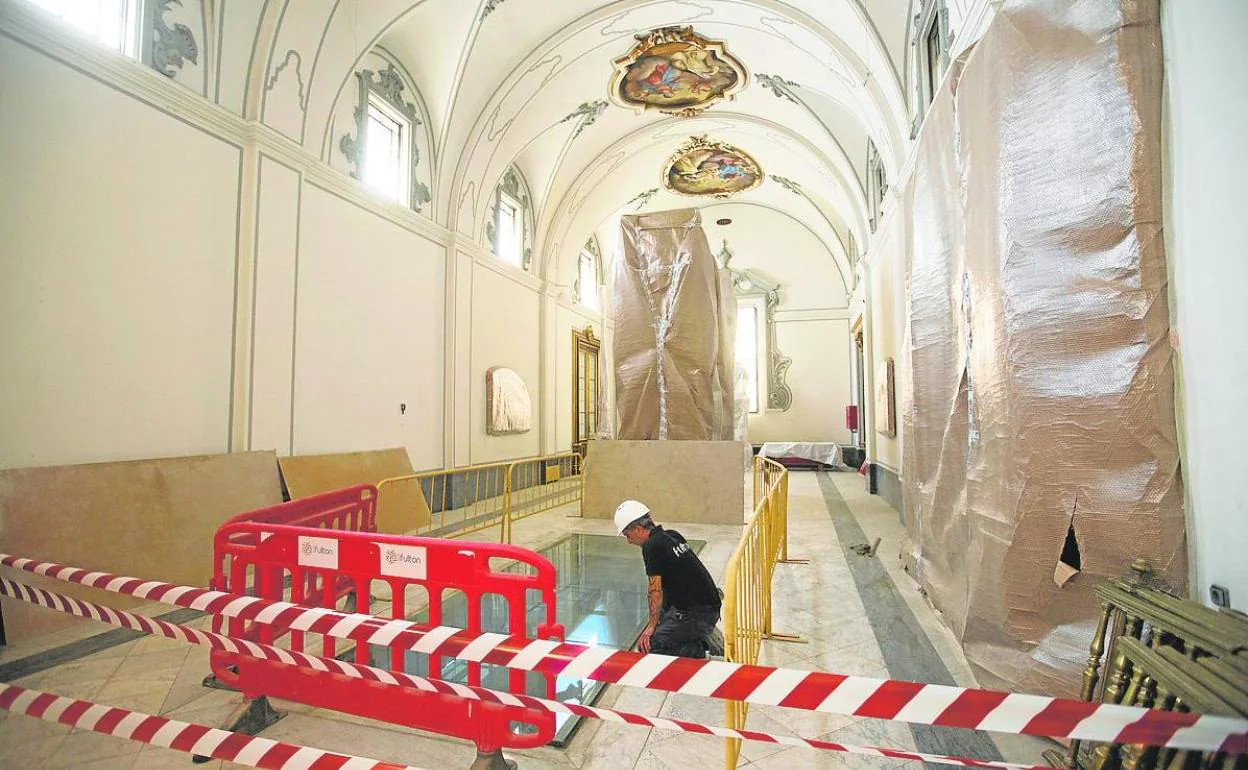 Obras en el Museo Histórico Municipal, en el Ayuntamiento de Valencia. 