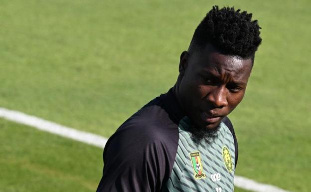 Onana, en un entrenamiento con su selección.