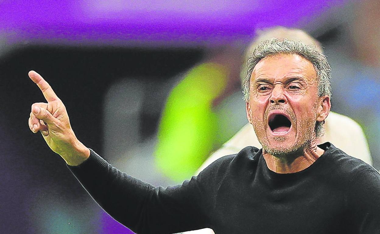 Luis Enrique, durante el partido ante Alemania.