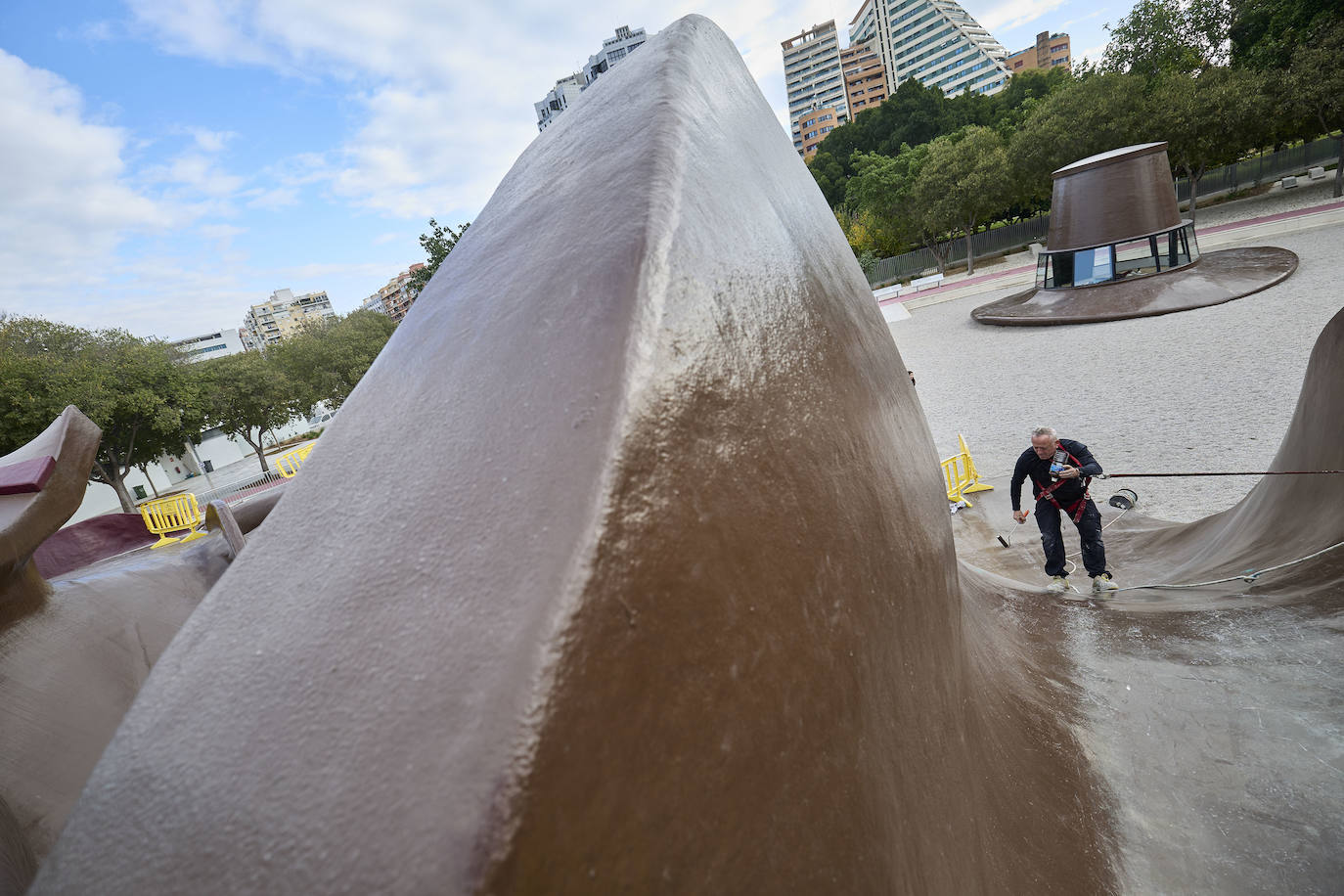 Reparaciones en el parque Gulliver.