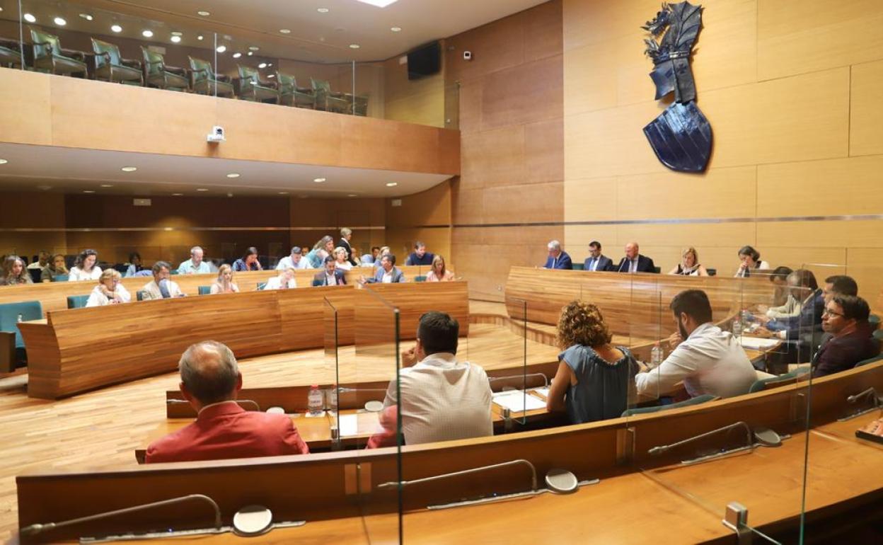 Vista panorámica del pleno de la Diputación de Valencia. 