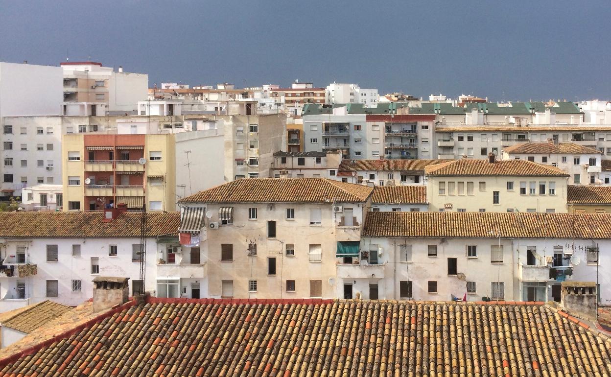 Bloques de viviendas de las Casas de los Ferroviarios de Ganda. 