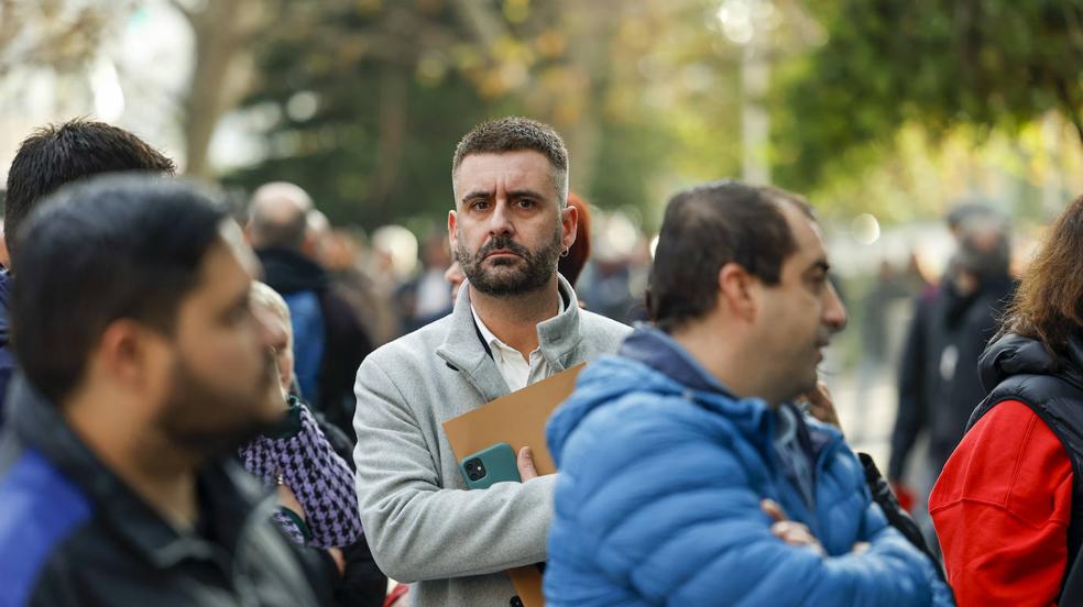 Fuset a su llegada a la Ciudad de la Justicia