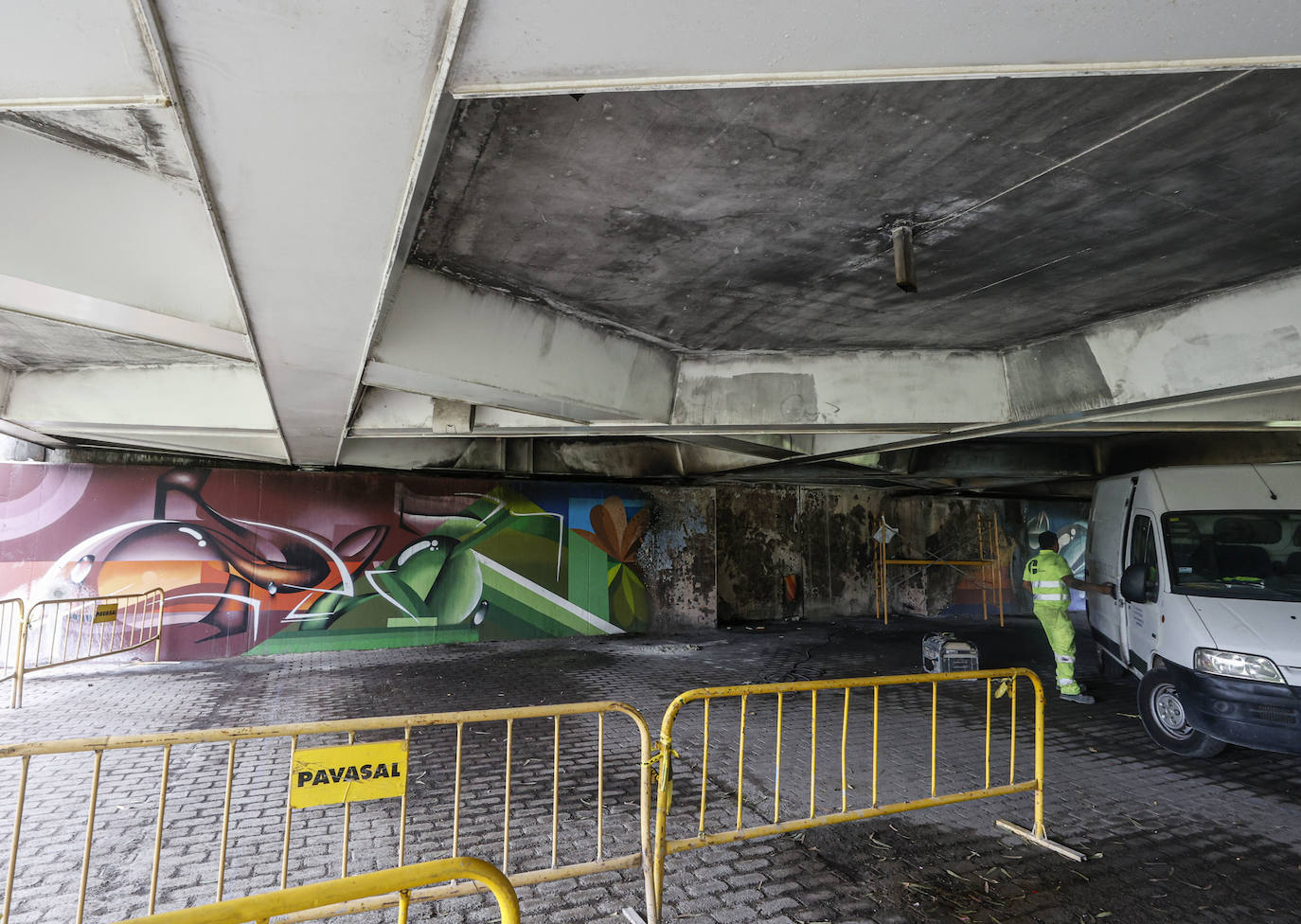 Fotos: Las tareas de restauración del puente de las Flores