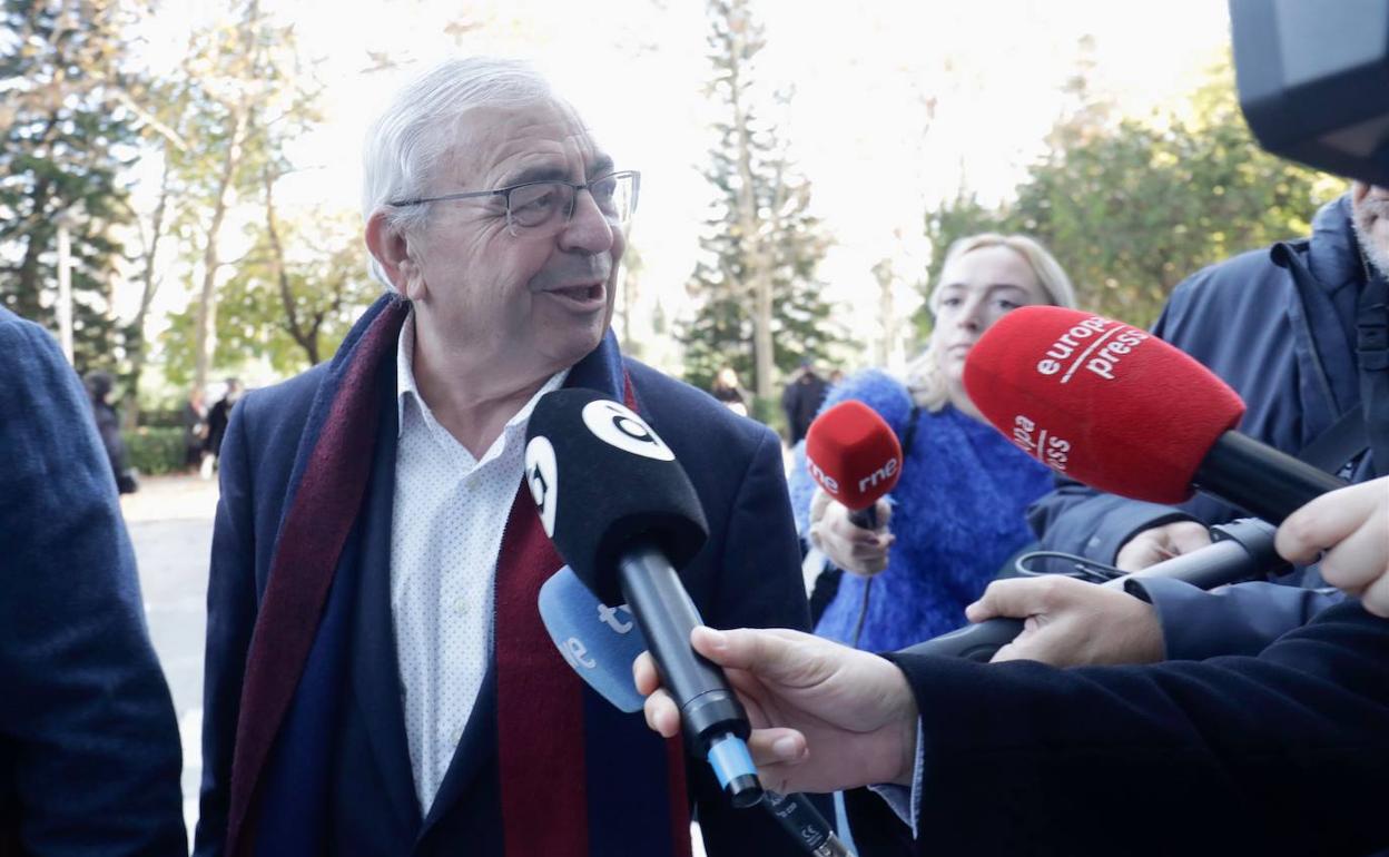 Pepe Cataluña, a su llegada a la Ciudad de la Justicia. 