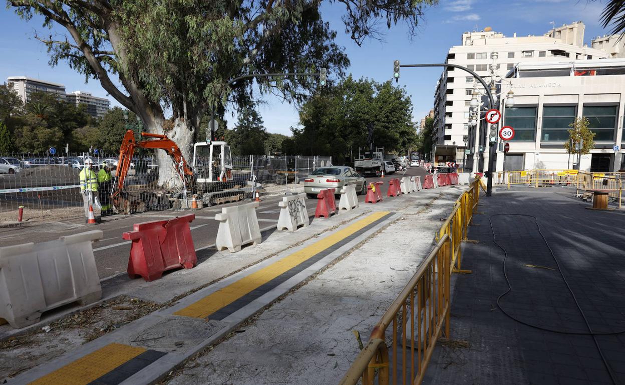 Construcción del carril bici en una imagen del pasado noviembre. 