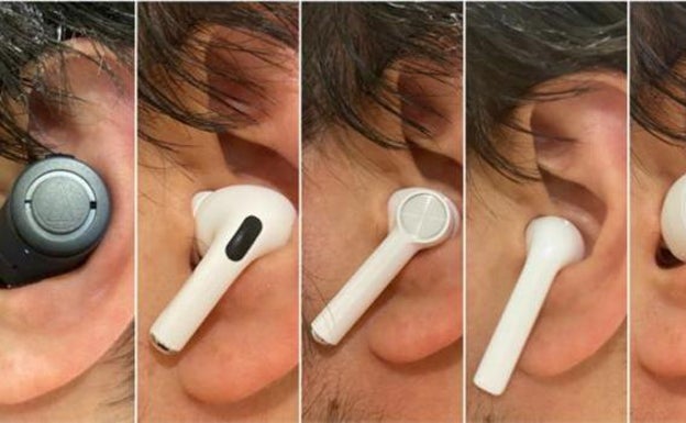 Distintos tipos de auriculares. 