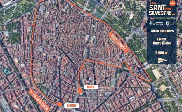 Recorrido de la San Silvestre, con 5.000 metros.