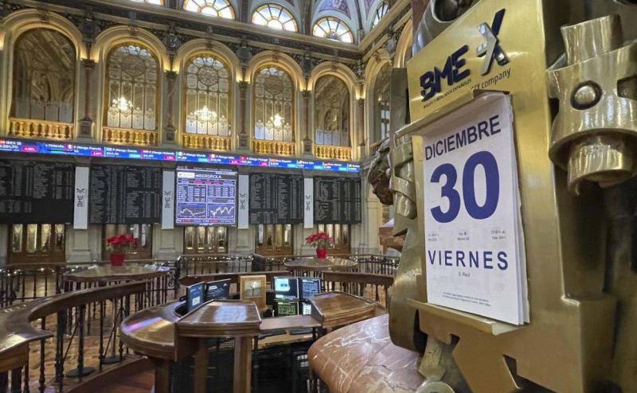 Interior de la Bolsa de Madrid. 