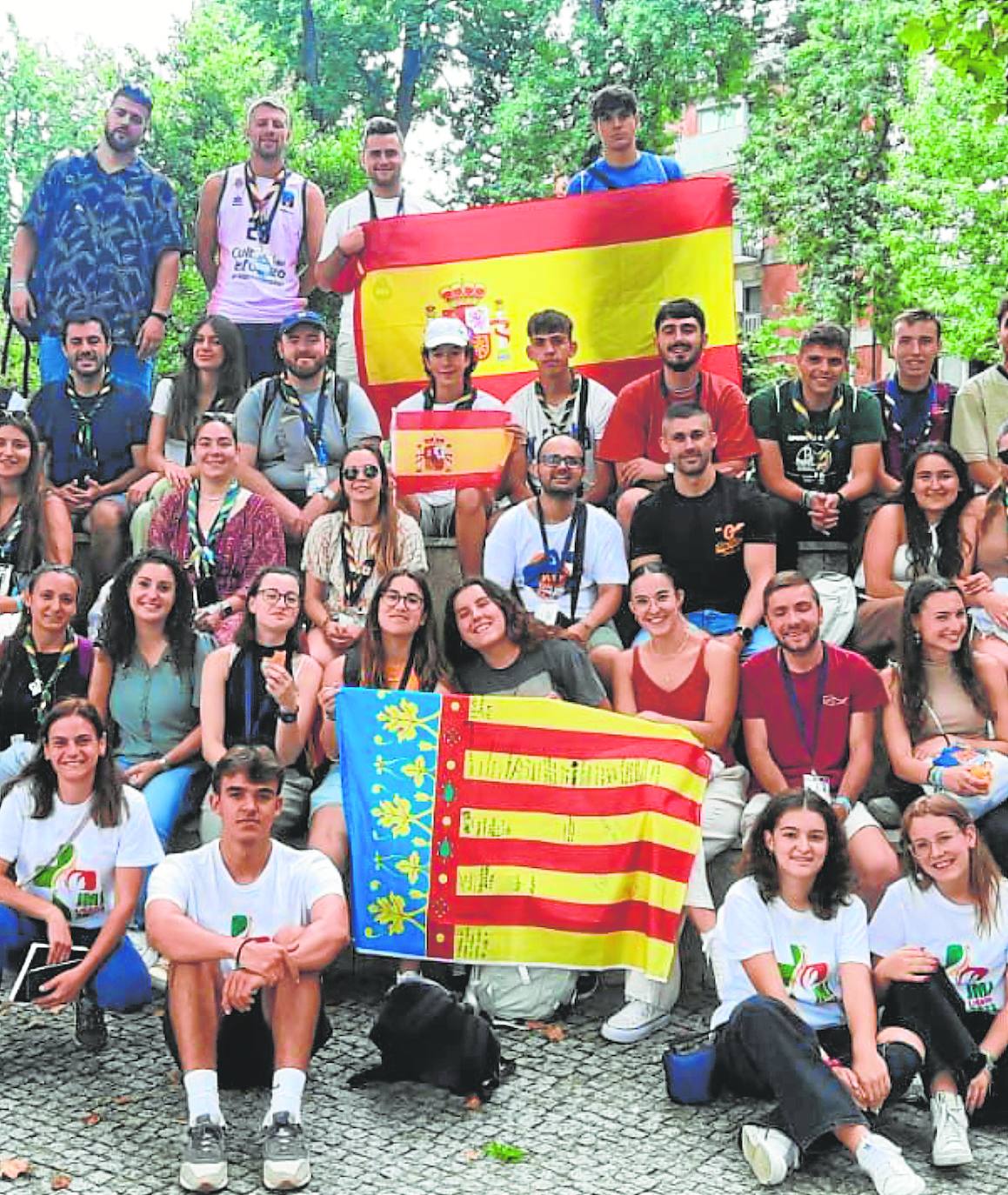 Uno de los grupos de valencianos que han viajado a Lisboa.