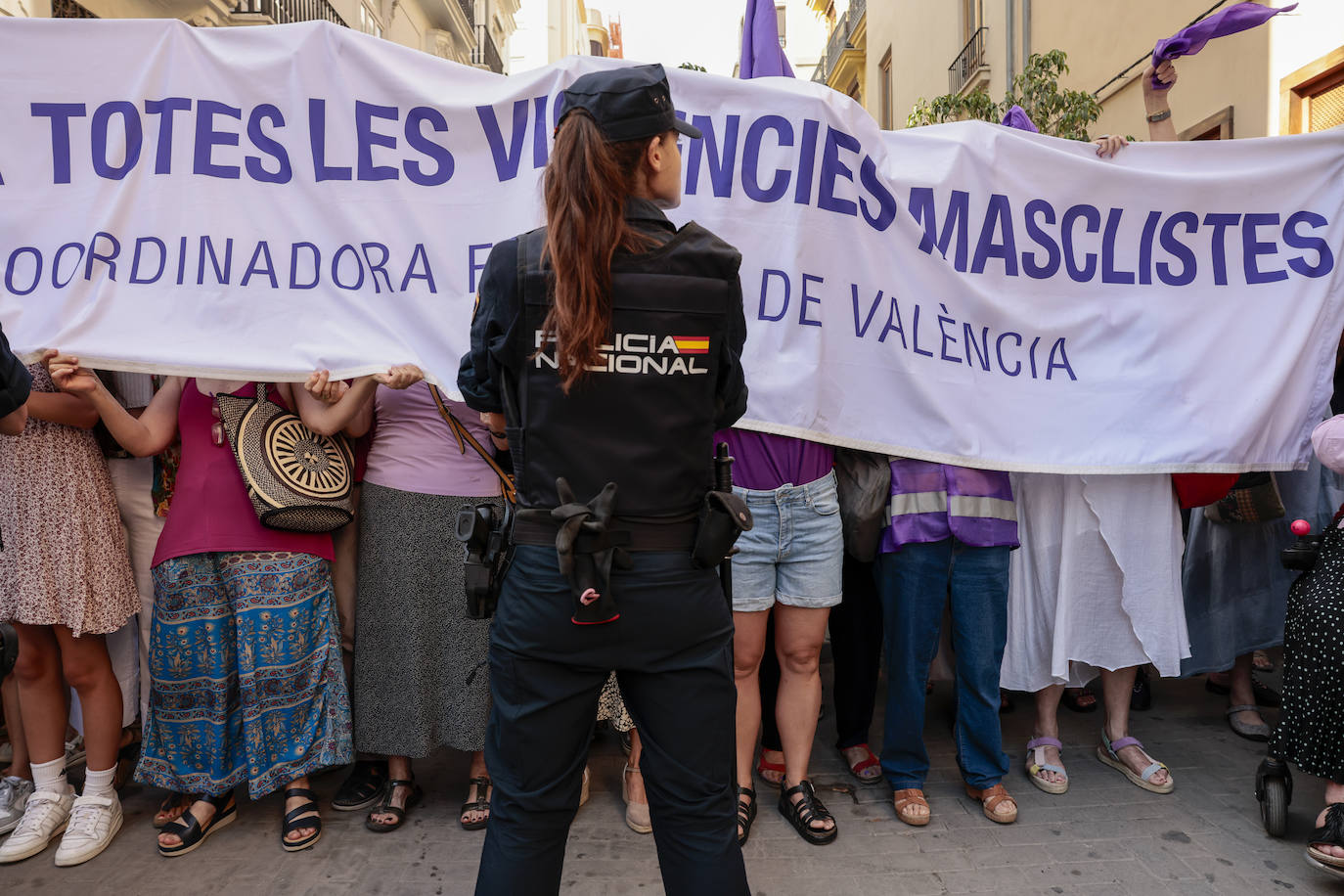 Una protesta contra la violencia machista en Valencia.