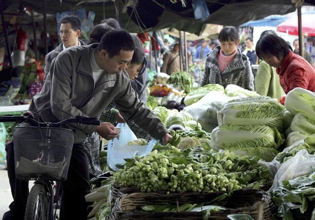 Wosun, en un mercado chino.