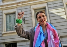 Irene Montero, a las puertas del Congreso de los Diputados.