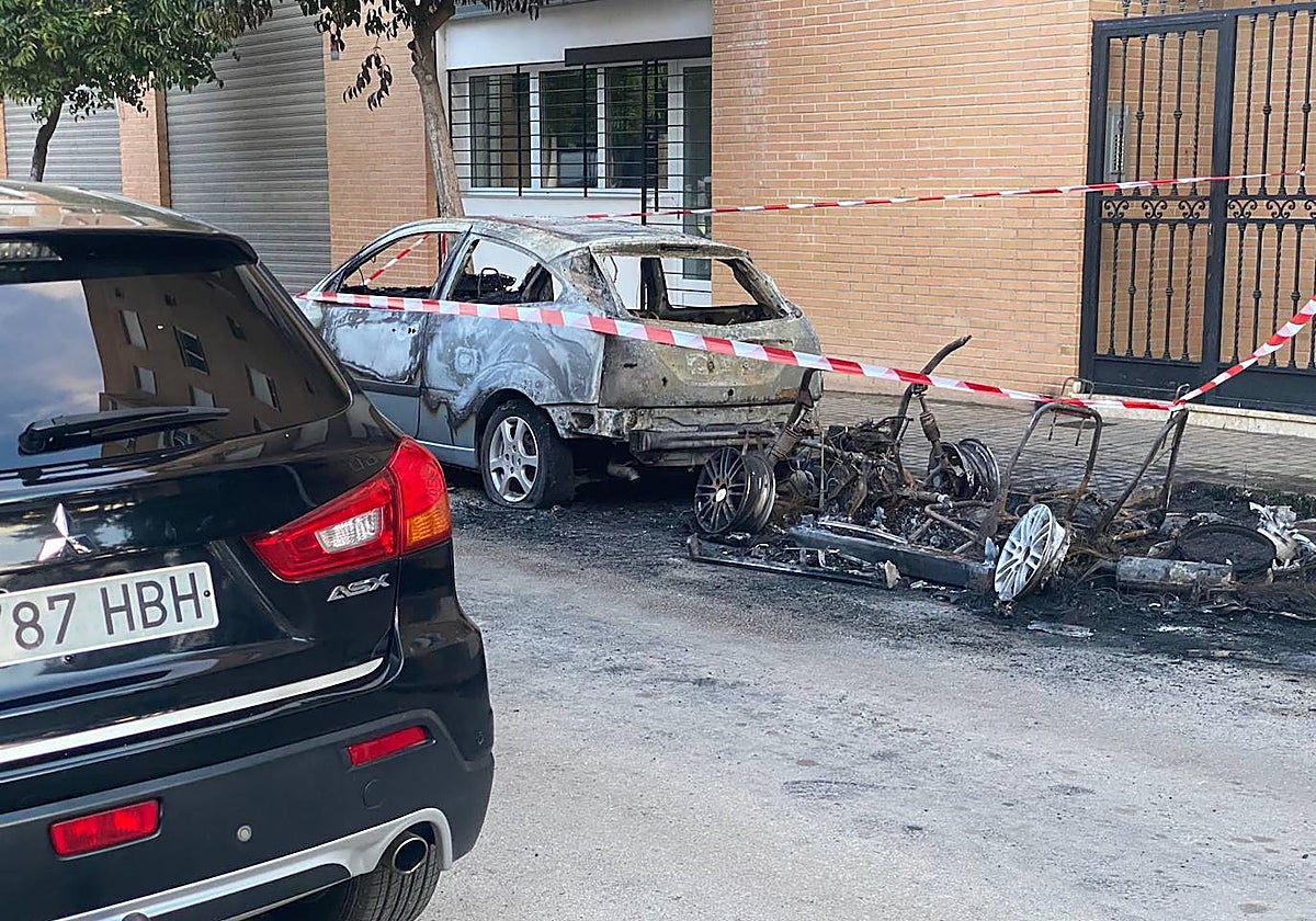 Dos de los coches afectados.