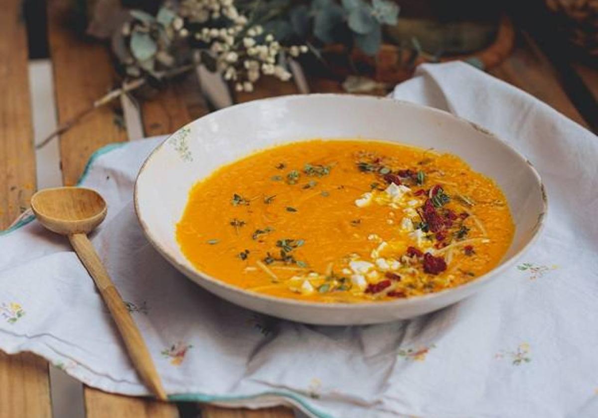 Crema de calabaza y zanahoria, para rebañar el plato en la comida o cena