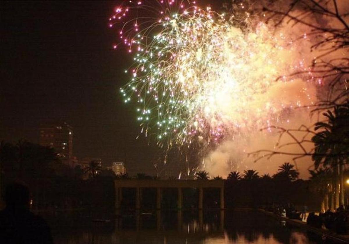 Castillo de fuegos artificiales en Valencia.