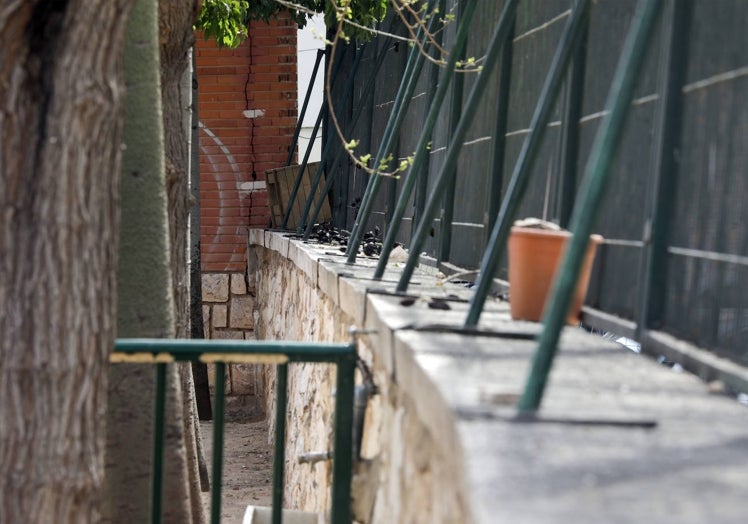 Imagen principal - Un colegio de Valencia alerta del riesgo de caída del muro que rodea las instalaciones