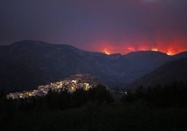 Vista del incendio de Bejís este pasado verano.