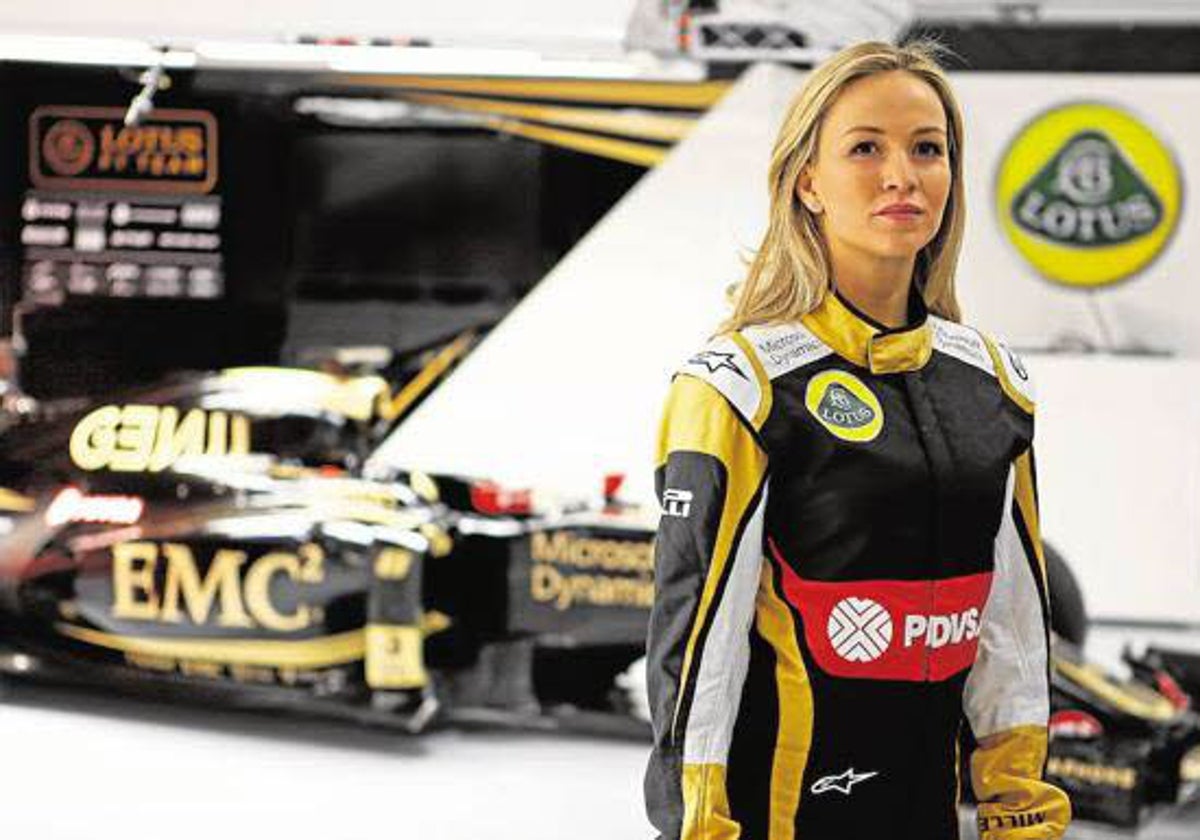 Carmen Jordá, en su etapa en el equipo Lotus de Fórmula 1.