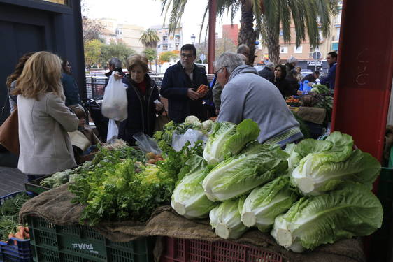 Tira de contar junto al Mercado del Cabanyal.