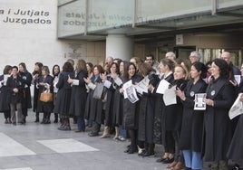 Una concentración de los letrados en la Ciudad de la Justicia.