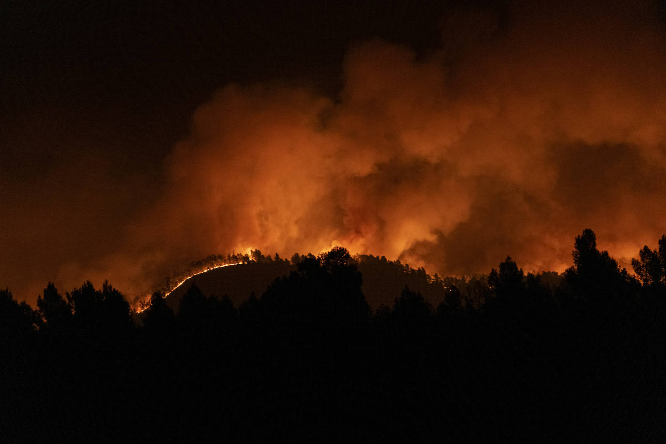 Incendio forestal en Villanueva de Viver