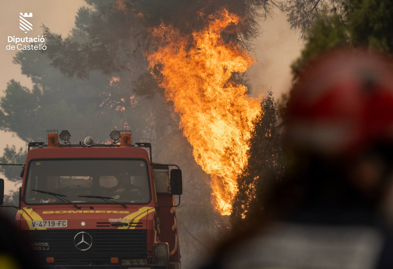 Incendio forestal en Villanueva de Viver