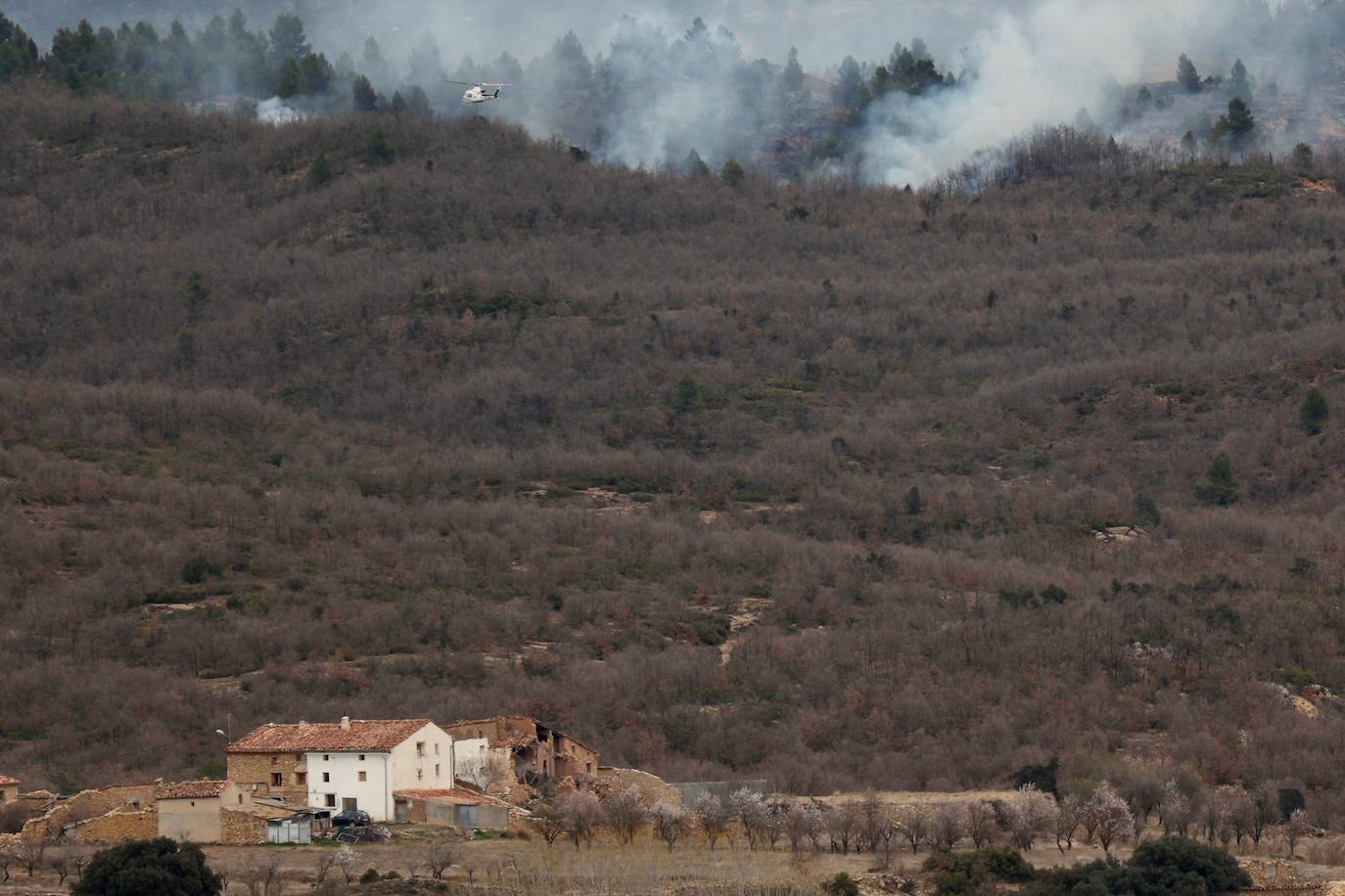 Incendio forestal en Villanueva de Viver