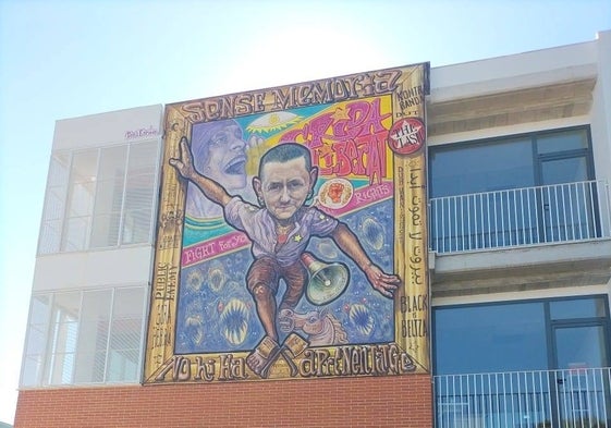 Mural con la figura de Fermín Muguruza.