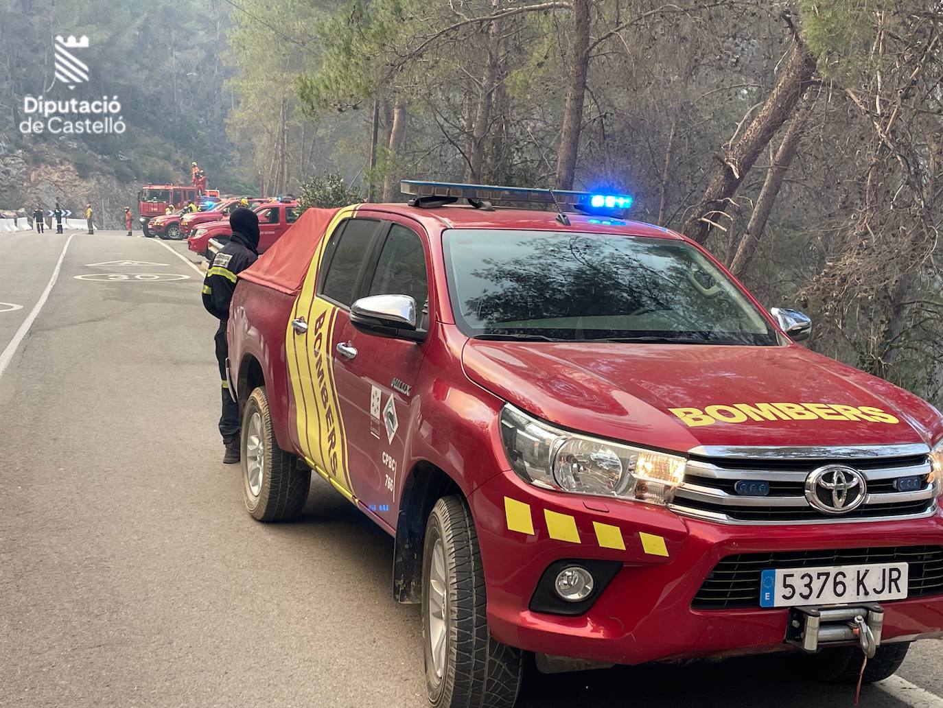 Incendio forestal en Villanueva de Viver