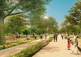 Imagen virtual del Grao, con la Alameda sin prolongar y la Marina.